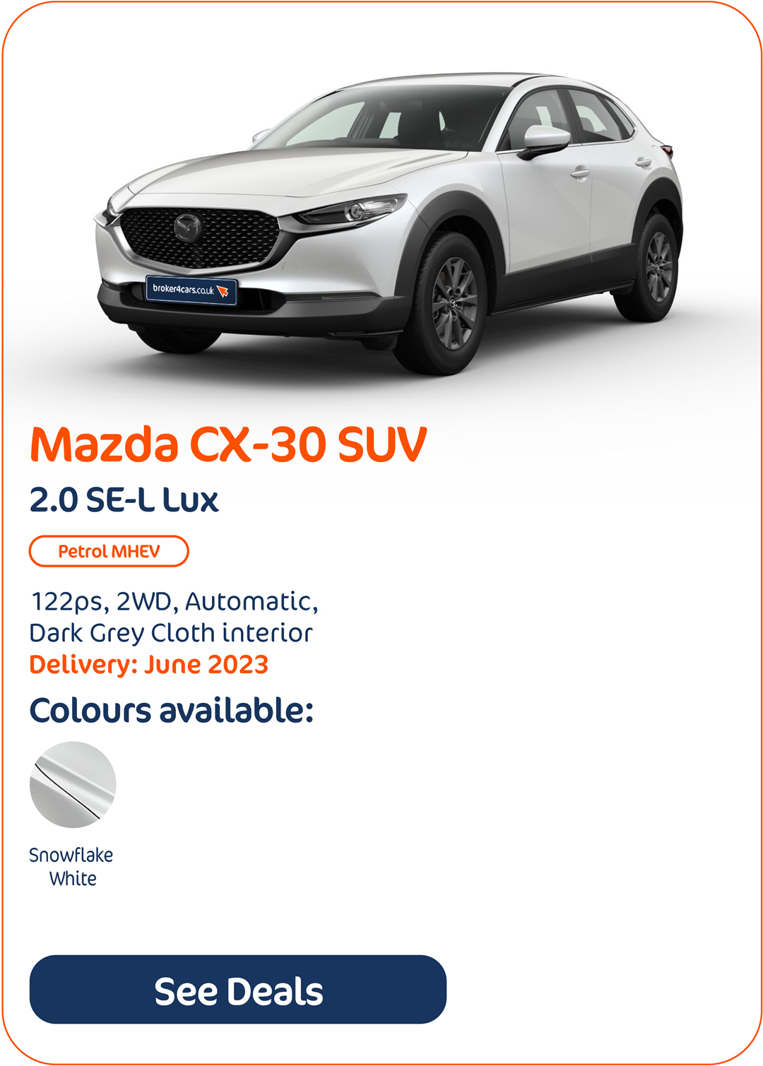 Mazda CX-30 SUV 2.0 SE-L Lux - Click to Enquire